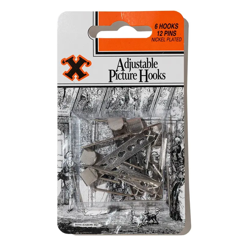 X Adjustable Picture Hooks Nickel Plated 1