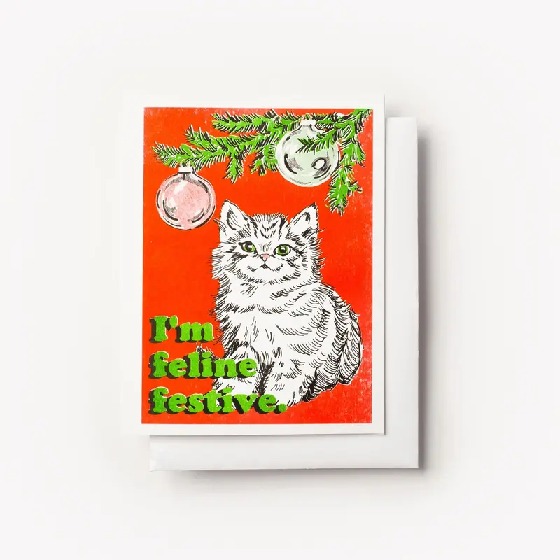 Yow: Riso Card - I'm Feline Festive 1
