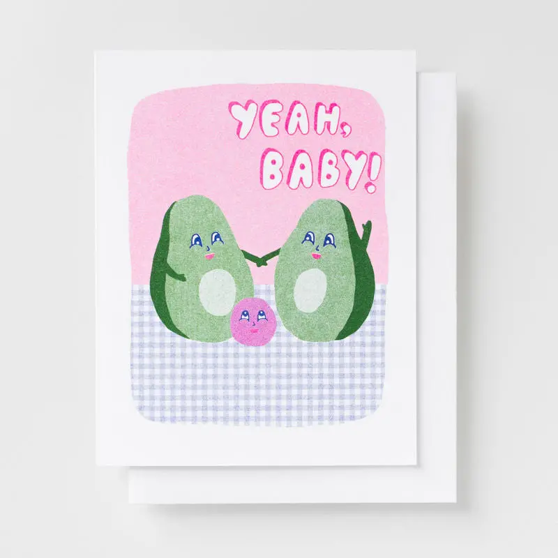 Yow: Riso Card - Yeah, Baby! Avocado 1