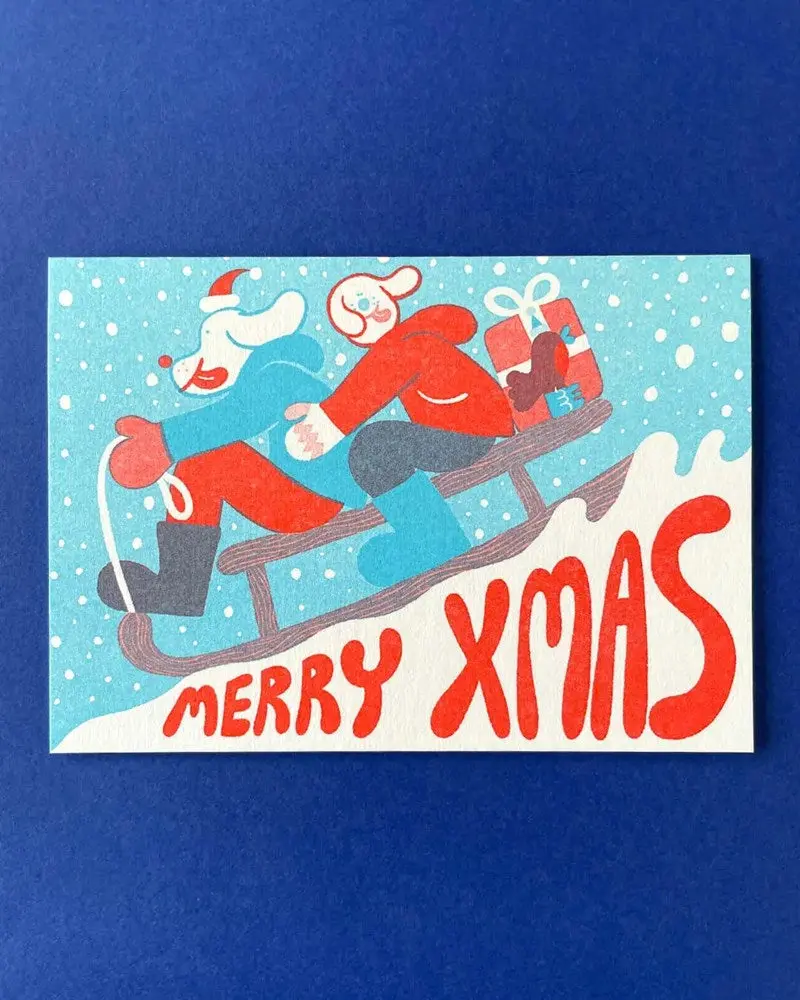 Yuk Fun Christmas Card - Merry Xmas Sledgers 1