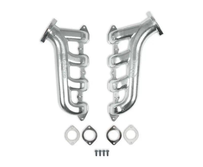 Hooker Bhs517 Cast Iron Exhaust Manifolds For Gm Lt Engine Swaps – 2.5" Outlet, Silver Finish 1