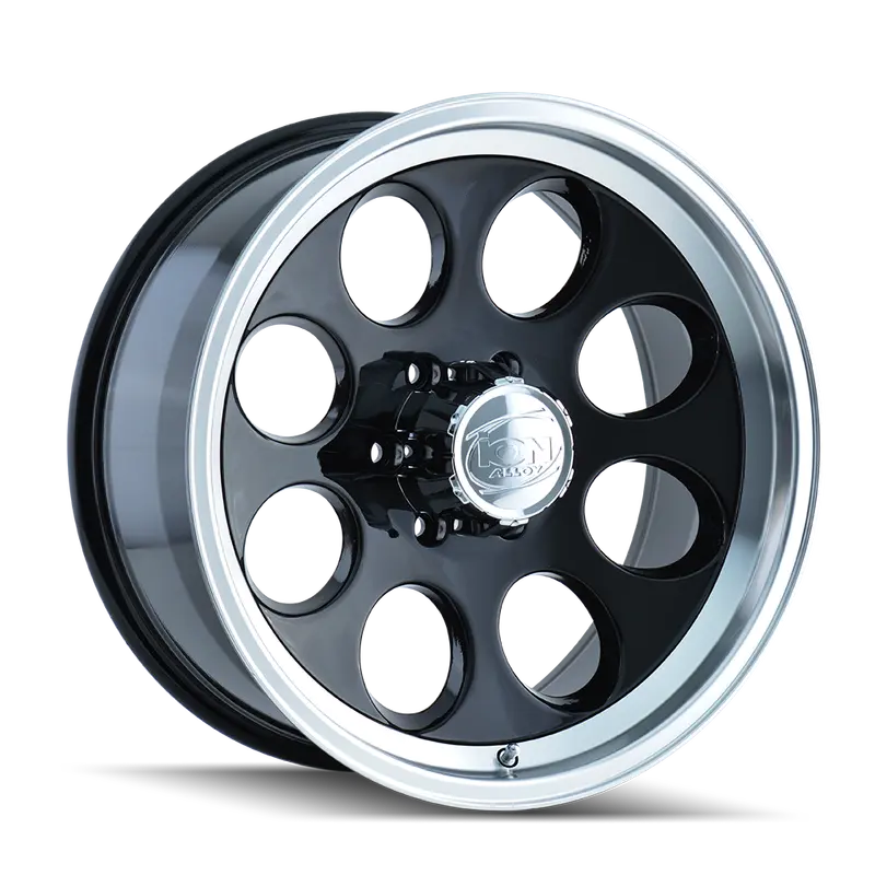 Ion Alloy Wheel – 15X8 Inch, 5X127 Bolt Pattern, -27Mm Offset, Black & Machined Lip (171-5873B) 1