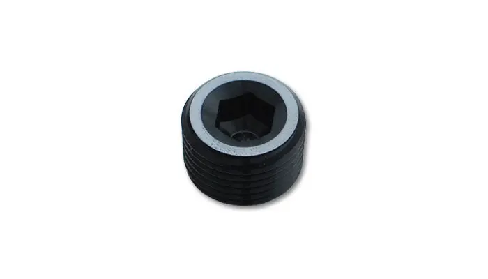 Vibrant Performance Socket Pipe Plug – 1/4-Inch Npt, Anodized Black 6061 Aluminum 1